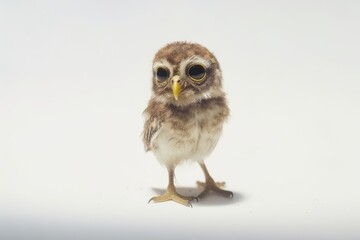 Obraz premium cute owl standing on its hind legs. Generative AI Generative AI