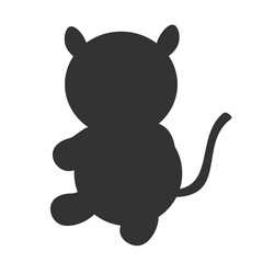 Tiger cartoon vector silhouette illustration isolated on white background. Big wild cat. Siberian tiger Amur tiger - Panthera tigris altaica or Bengal tiger. Tatoo sign. EPS