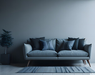modern interior with sofa AI Generative