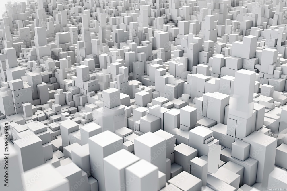 Poster massive cluster of identical white cubes filling the frame. generative ai generative ai
