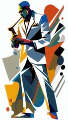 Abstract jazz colorful collage by Generative AI