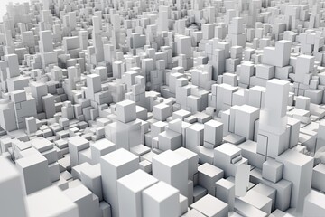 massive cluster of identical white cubes filling the frame. Generative AI Generative AI