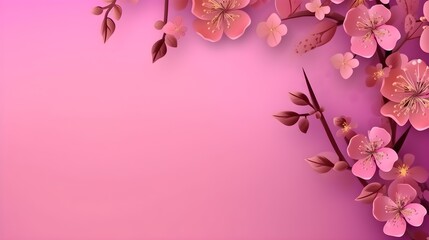 Fototapeta na wymiar Flowers on pink background