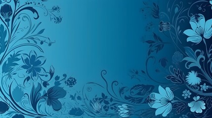 Flowers on blue background