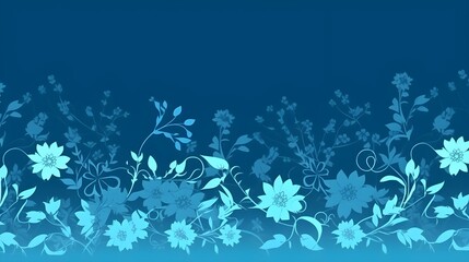 Flowers on blue background