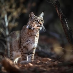 Bobcat in natural habitat (generative AI)