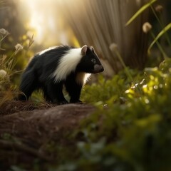 Skunk in natural habitat (generative AI)