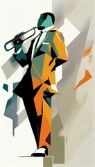 Abstract jazz colorful collage by Generative AI