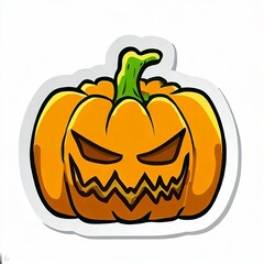 white background 2D halloween pumpkin sticker