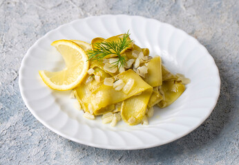 Turkish Squash Zucchini Slices cut with Knife - Kabak Siyirma