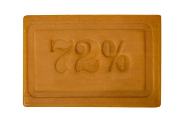 Laundry natural soap 72% for washing, isolated. 