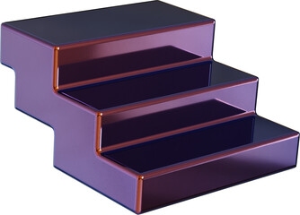 3d rendering. Abstract geometric shapes illustration. Modern minimal glossy objects isolated on transparent background