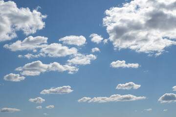 Sky. The clouds. Nature is a landscape. Fluffy clouds in the blue sky