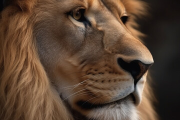 A lion looking to the right created with Generative AI