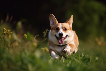 A running corgi created with Generative AI