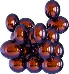 3d rendering. Abstract geometric shapes illustration. Modern minimal glossy objects isolated on transparent background