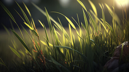 Gras in Morgensonne