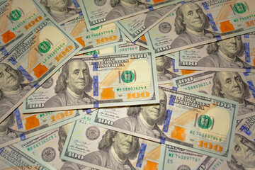 Dollars. Background of a lot of cash, 100 dollar bills
