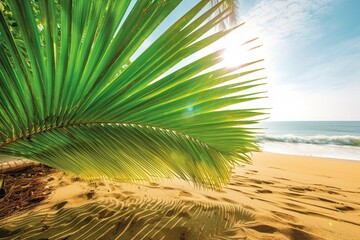 [00350] Panorama of a beautiful white sand beach and turquoise water in Maldives. Holiday summer beach background.. Wave of the sea on the sand beach.