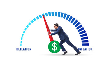 Inflation and deflation business concept