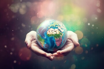 Earth in the Palm of Hands - Earth - Peaceful - Caring Background