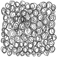 Doodle swirls, circles hand drawn in situations of stress, embarrassment, excitement isolated on white background. Sketch style.