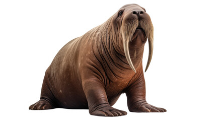 Walrus isolated on transparent background created with generative AI technology