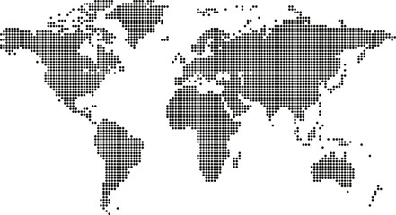 Dotted Line World Map 