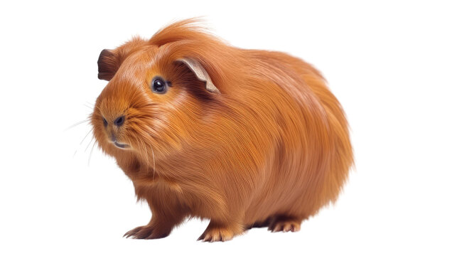 Guinea pig isolated on transparent background created with generative AI technology