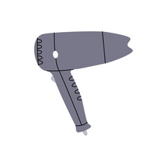 Hair dryer icon. Barber shop and hairdresser tools silhouette. Vector illustration.