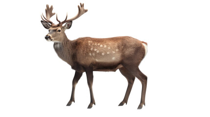 Deer isolated on transparent background created with generative AI technology