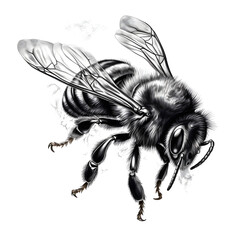 Obraz premium A close up of a bee on a white background, Generative Ai