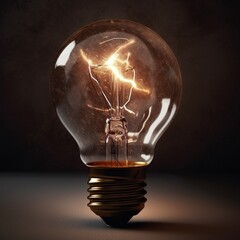 "Brainstorm Brilliance: Light Bulb and Brain Illustration for Creative Thinking"Ai