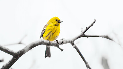 Obraz premium canary on minimalist white background, generative ai