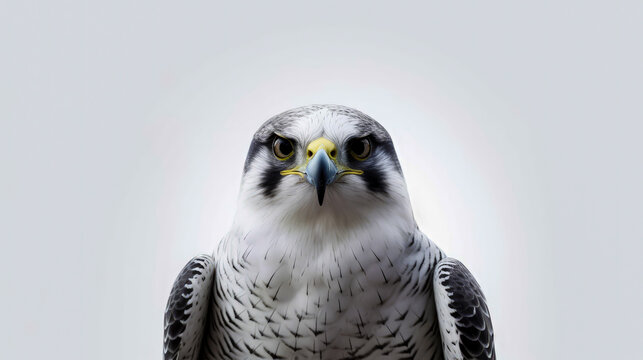 falcon on minimalist white background, generative ai