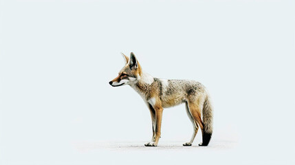jackal on minimalist white background, generative ai