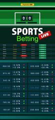 Obraz premium Page of sports betting site with data