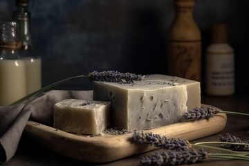 illustration, savon of marseille a la lavande, generative ai