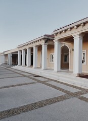 facade of a building with columns