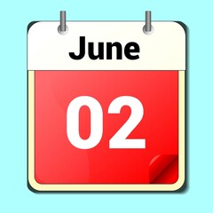 day on the calendar, image format, June 2