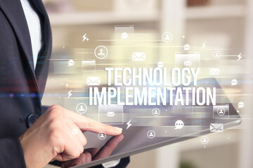 Close-up of a tablet searching modern technology concept