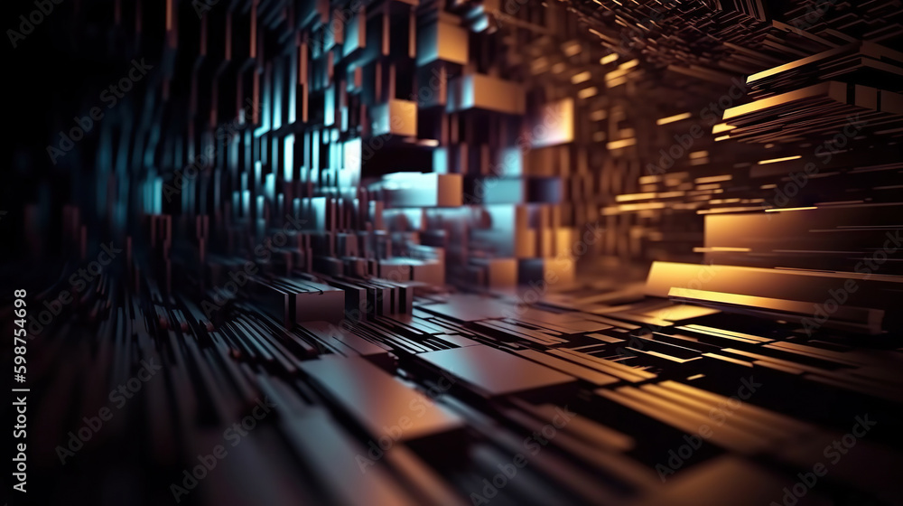 Poster modern abstract digital 3d background. copy space. based on generative ai