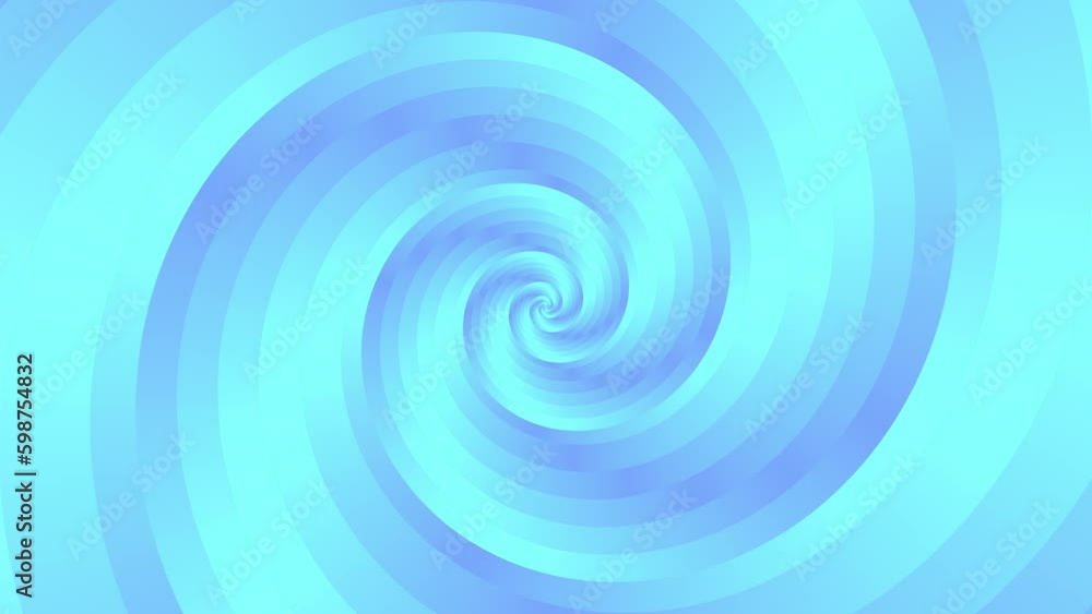 Poster minimal spiral in infinite rotation. abstract background in blue color. dizzy concentric pattern. re