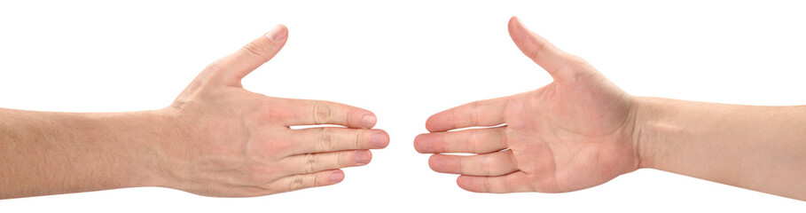 Hands greeting each other, cut out