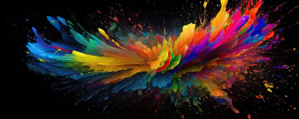 Keuken foto achterwand Mix van kleuren Abstract artistic watercolor splash background 3d render, Generative AI