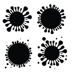 Splash Water Icon, Drop Shape, Paint Splatter, Circle Droplet Frame, Rain Bubble Silhouette, Water Splash