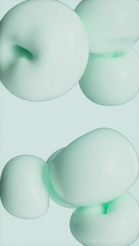 Pastel Blue-Green 3D Tube Softbodies Squeezed