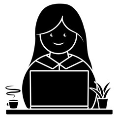 businesswoman with laptop