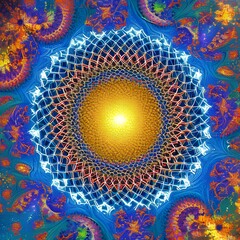 Fractal Universe: An abstract representation of the universe, created with intricate fractal patterns and bold colors4, Generative AI