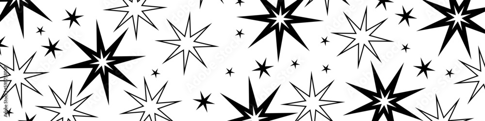 Poster abstract stars pattern on backdrop. geometric forms background. modern vector texture.